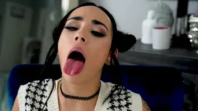 Sensual Gaby Ortega in Fishnets Gets Mouthful Cum After Hot Blowjob