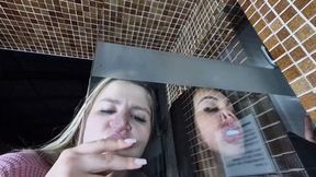 Silly Faces Playing with Our Noses in the Glass - By Bella Cruel and Isabelita - CLIP 3