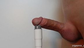 Huge cum explosion from intense cock growth in amateur solo play