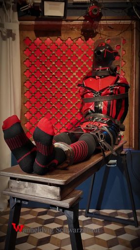 Slave Drone Tickling Session Silicone Suit, Socks & Merciless Sole Play