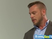 Hunky daddies Hans Berlin and Rocco Steele anal fuck in 3way