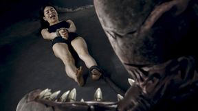 Monster fucks and creampies sexy Asian girl in abandoned warehouse