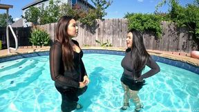 Maria and Tina Are Getting Wet in All Black Outfits