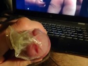 Edging night part 1, leaking in condom
