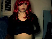 Nancy May Doll 1! A redhead female masked rubber doll wishes to show you her pussy and rubber body!