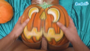 Big Ass Blonde Fucked And Cum On Pumpkin Cosplay