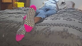 Chrissy sock ignore on bed