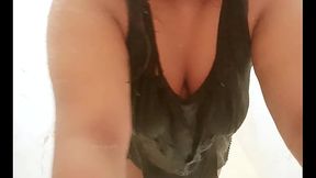 Sneaky Horny MILF showing boobs
