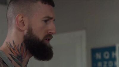 Bearded stud seduces his partner in a suit and tie and fucks him