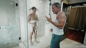 Helpful Stepdad Assists Injured Stepson in Showering & Getting off - Disruptive