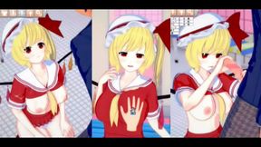 Flandre Scarlet Rubs Boobs & Gives Blowjob in 3D Hentai Koikatsu!