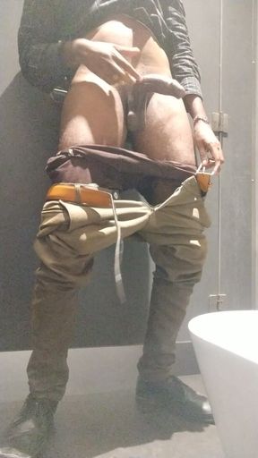 Masturbating in Public Toilet for You