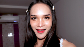 Asian femboy teen cutie ass fucking penetration after admiring her sexy body