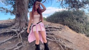 Artemisia Love outdoor in the nature showing her perfect body
