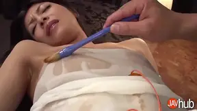 Ami Manaka's Titillating Strip and Oily Orgasm