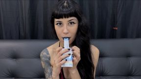 Brazilian goth smoking 3 cigarettes