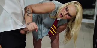 She teaches her stepson to fuck before his graduation night