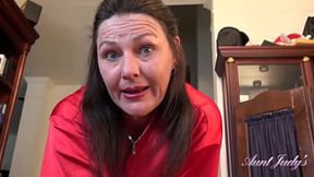 Your 55yo Mature Hairy Step-Aunt Joana pleases you and masturbates you (POV Experience)