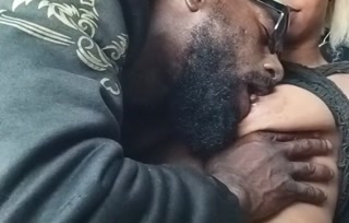 SOFT TITTIES IN HIS MOUTH WHILE HE'S BOOKING A ROOM TO BANG HER PUSSY OUT!!!!!!!!