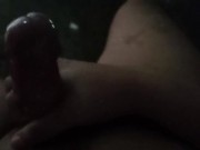 Quickie cum in the bathroom