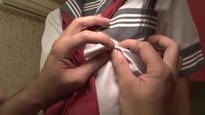 Yuuki Itano nice Asian teen 18+ in school uniform masturbated