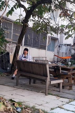 Thai student ladyboy show me