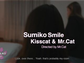 Step Sumiko Smile Rides Step Secretly Previous to That guy Cums Inside Step in Shared Hotel Couch