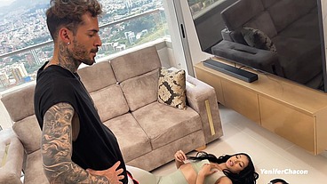 Two hot Venezuelan girls fuck their personal trainer