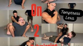 Gym Meatheads 1 on 2 Femdom Wrestling Smackdown: Camel Clutch, Boston Crab & Headscissor Challenge