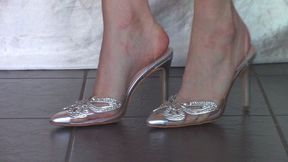 Silver Shiny Heel Shoeplay