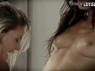 Golden-haired Eats Brunette hair's Butt From Behind, Fingers Her Taut Snatch... Lesbo Rimjob With Unfathomable Tongue Screwing