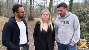 Georgia, Sexy Blonde, Gets Fucked by Two Cocks