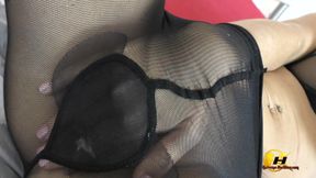 Black Pantyhose Fetish and Huge Orgasm