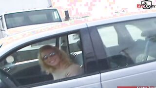 Blonde thot with tiny breasts pick up for her first porn