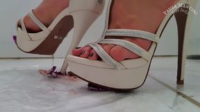 crushing bubble gum high heels