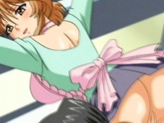 Hentai hottie flashing peachy cunt upskirt