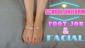 School Uniform Toe Sucking &amp; Footjob with Facial (1080 mp4)