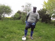 sunday soccer goalie pup pawing off (rubber underneath)