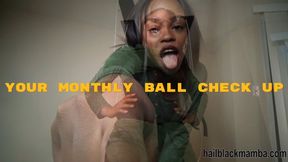 Ebony Female Domination Goddess Aspen Aires: Checking The Weight Of Your Balls Weekly