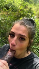 Southern Girl Throats Black Cock By The River