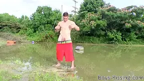 Muscled Jock Elijah Knight Is Pissing And Stripping Outdoors