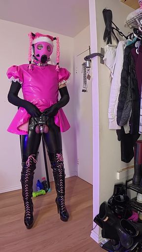 Sissy Maid Escapes Self Bondage Early