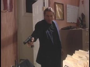 Lusty blonde with massive tits gets pussy slammed on desk