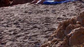 caught sunbathing naked on the stand - the punishment was a horny fuck