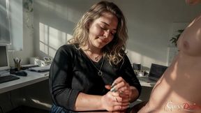 voluptuous plump office secretary sagging tits and fat jiggling ass twerking on boss cock[ai]
