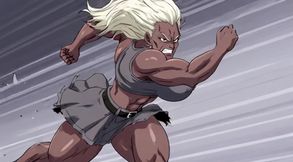 Ai Athletic Women in Cartoon Scenes
