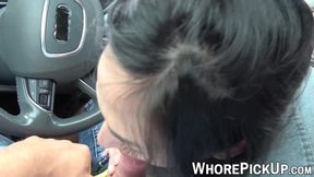Euro street babe picked up for hardcore doggystyle pounding