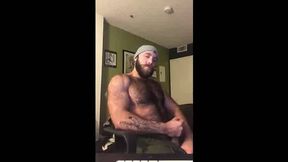 Hairy Lumberjack Masturbates, Showing Off His Cock