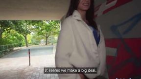 Public agent Spanish teen outdoors POV deep throat tight pussy&#x270C; big dick&#x1F32D;