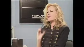 Daring secretary in lingerie sucks massive cock at work